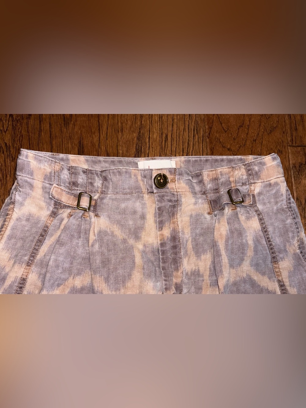 Anthropologie Tamarind Trousers Linen Giraffe Print Joggers Pants Size 8 - Picture 7 of 13